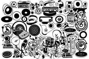 2000, Music, Speakers, Turntables, Grafitti tattoo idea