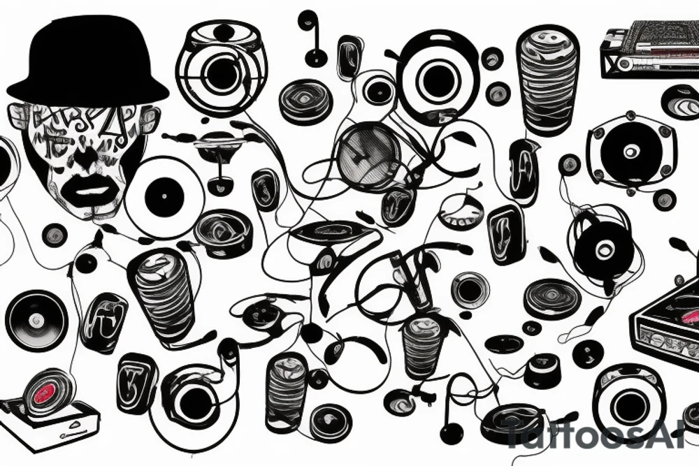 2000, Music, Speakers, Turntables, Grafitti tattoo idea