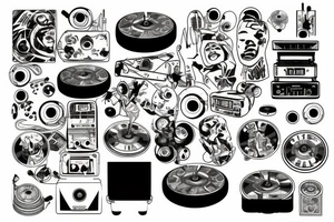 2000, Music, Speakers, Turntables, Grafitti tattoo idea