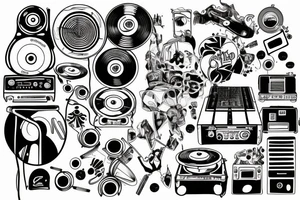 2000, Music, Speakers, Turntables, Grafitti tattoo idea