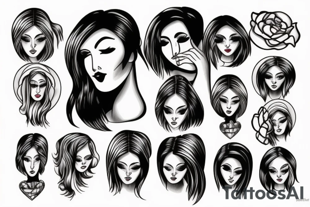sad woman tattoo idea