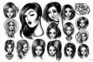 sad woman tattoo idea