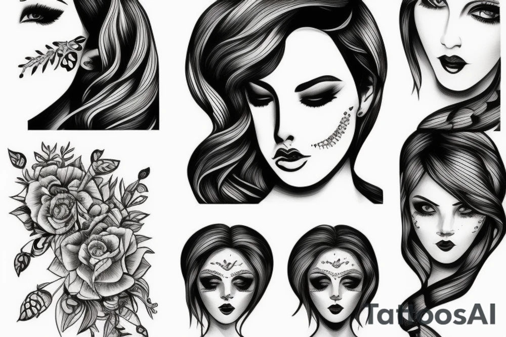 sad woman tattoo idea