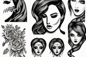 sad woman tattoo idea
