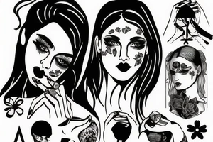 sad woman tattoo idea