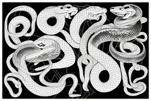 A snake wrapped around a futuristic katana tattoo idea