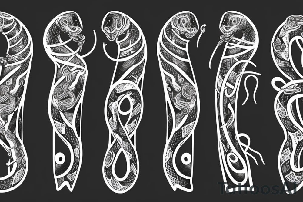 A snake wrapped around a futuristic sword tattoo idea