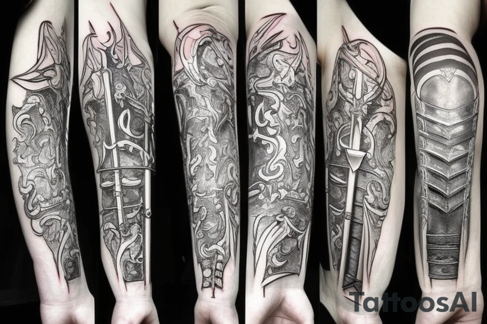 futuristic sword tattoo idea