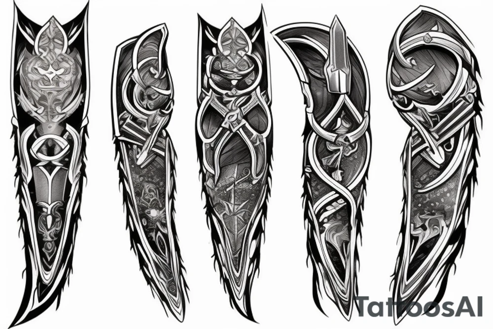 futuristic sword tattoo idea