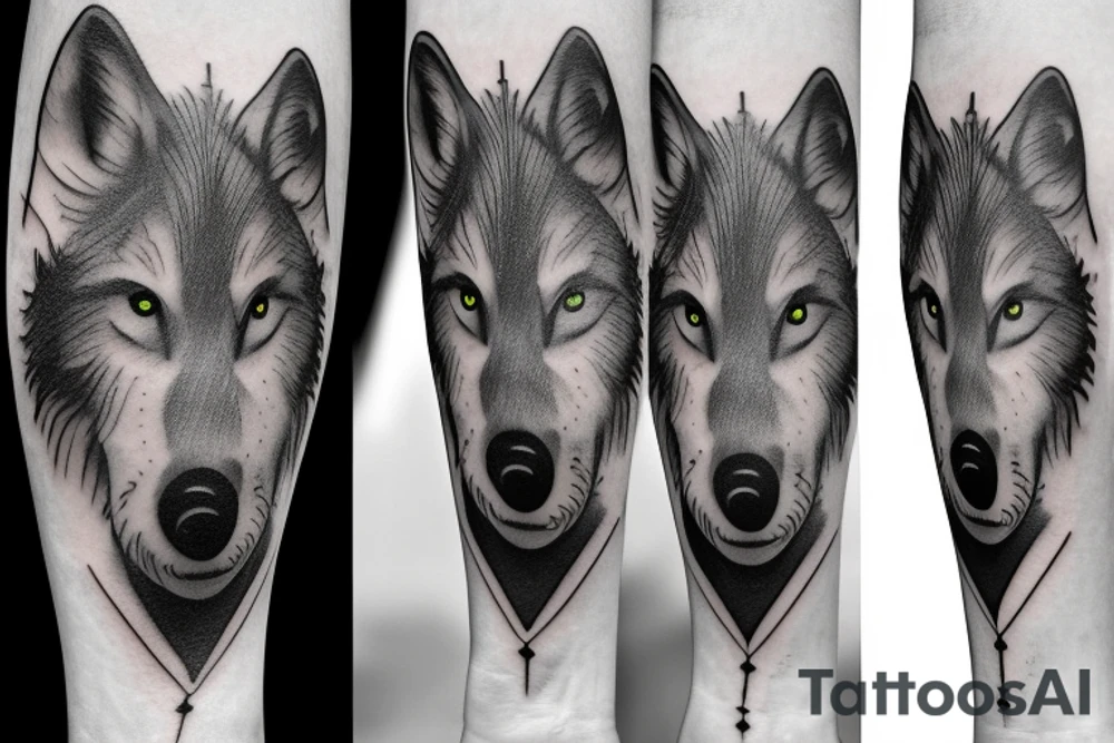 Wolf over looking forest tattoo idea