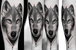 Wolf over looking forest tattoo idea