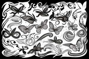 A snake combined with a butterfly tattoo idea