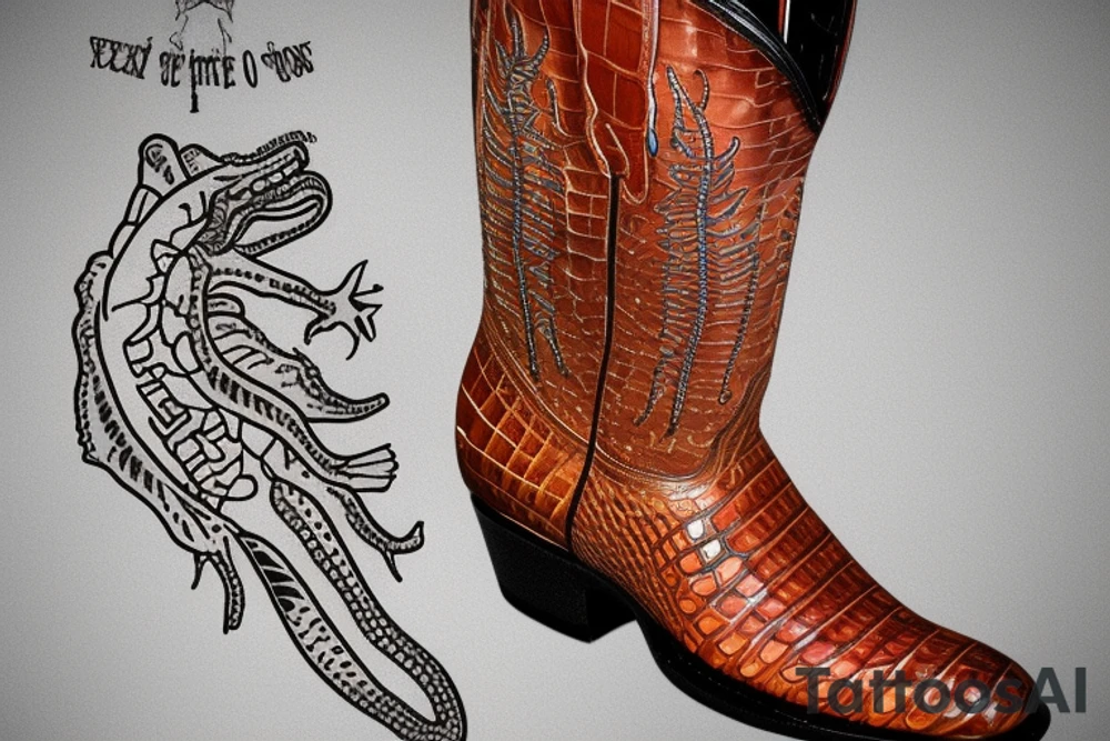 Texan boots alligator leather tattoo idea