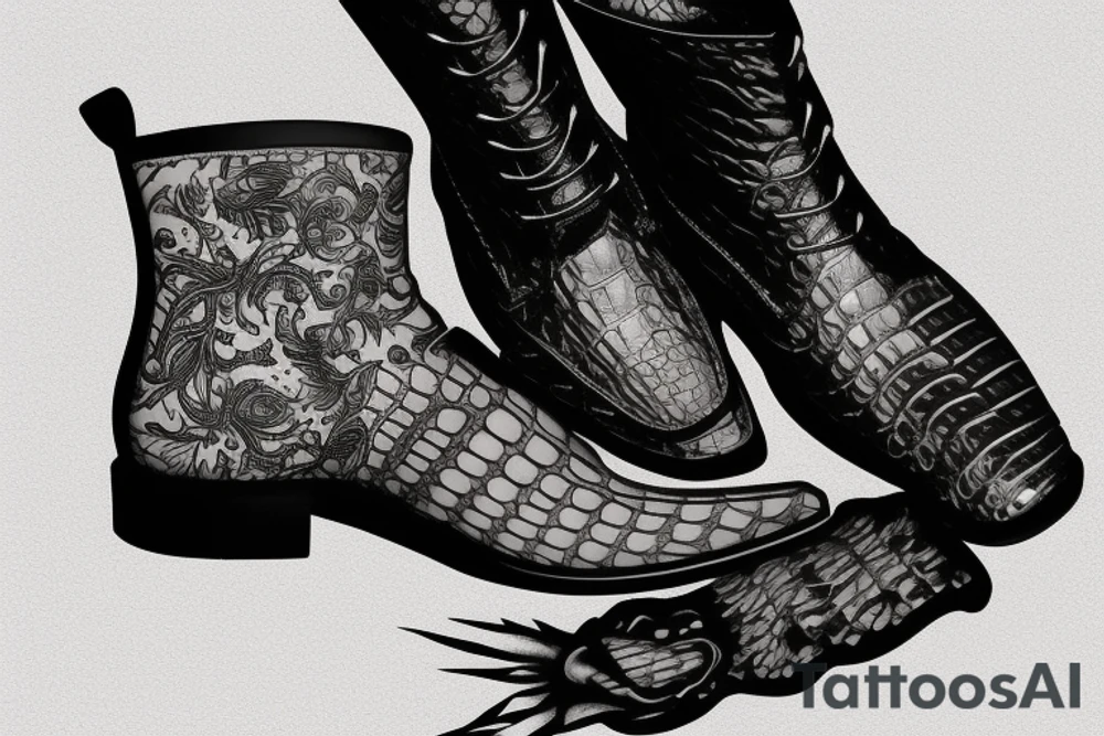Texan boots alligator leather tattoo idea