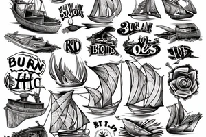 burn your boats tattoo idea