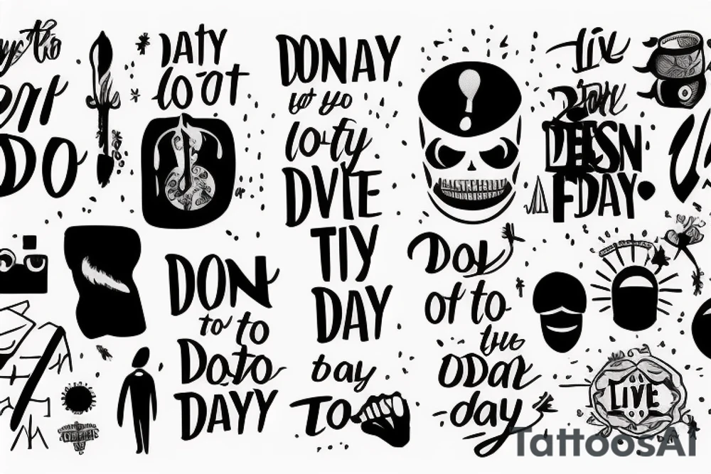 don't try to see what is hidden in the fog of the future; live today and do today's business tattoo idea