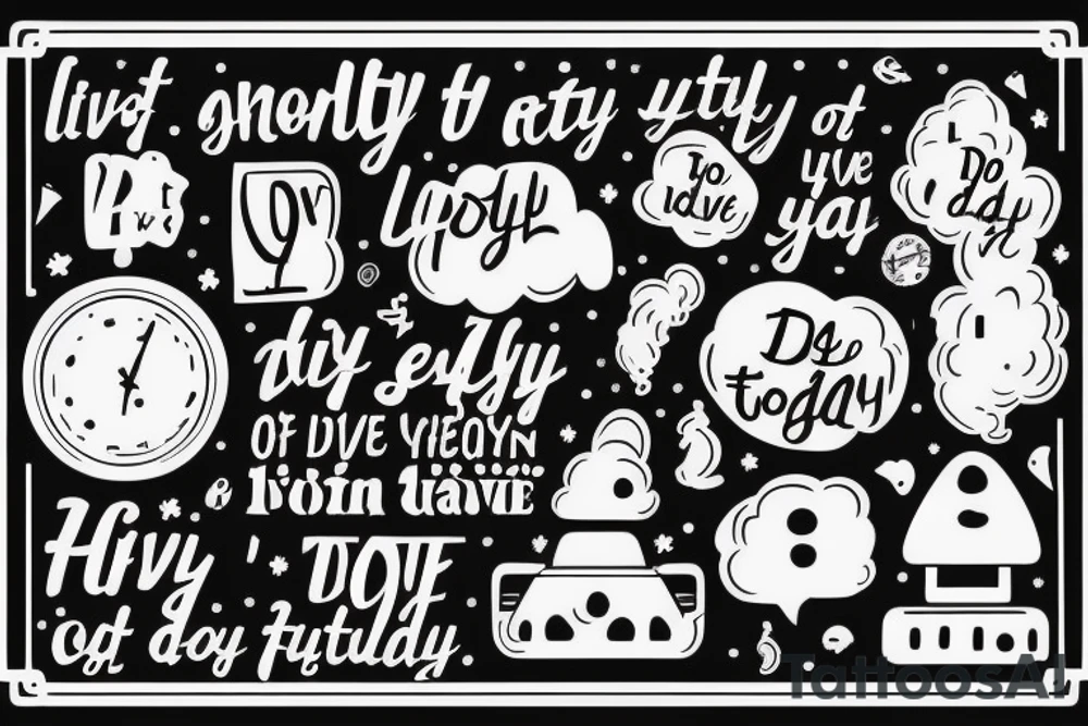 don't try to see what is hidden in the fog of the future; live today and do today's business tattoo idea