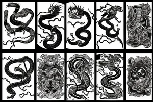 A sword whit an snake and sun and demon wing tattoo idea