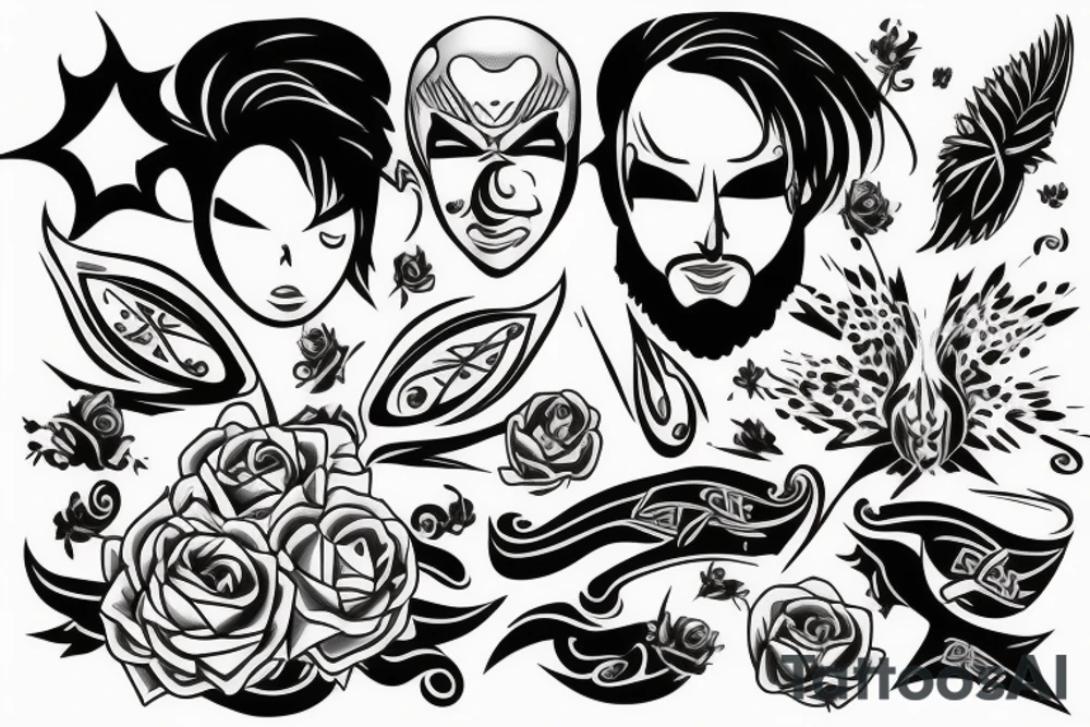Son father playing tattoo idea