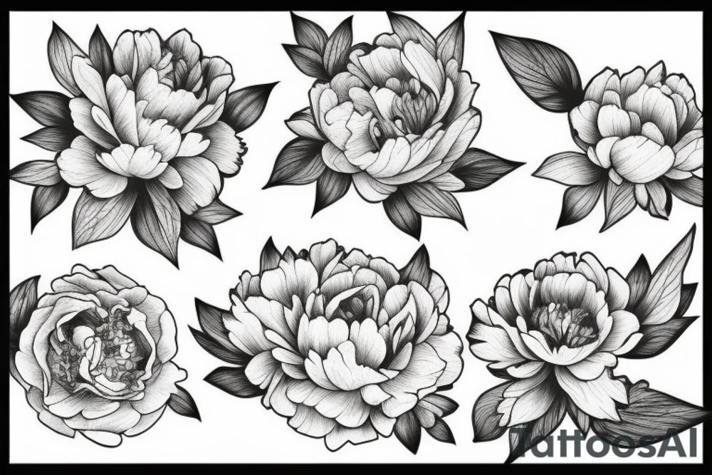 peonies and florals tattoo idea