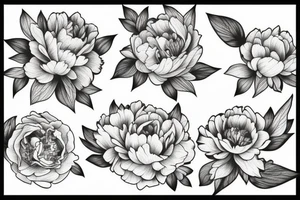 peonies and florals tattoo idea