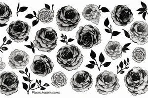 peonies and florals tattoo idea