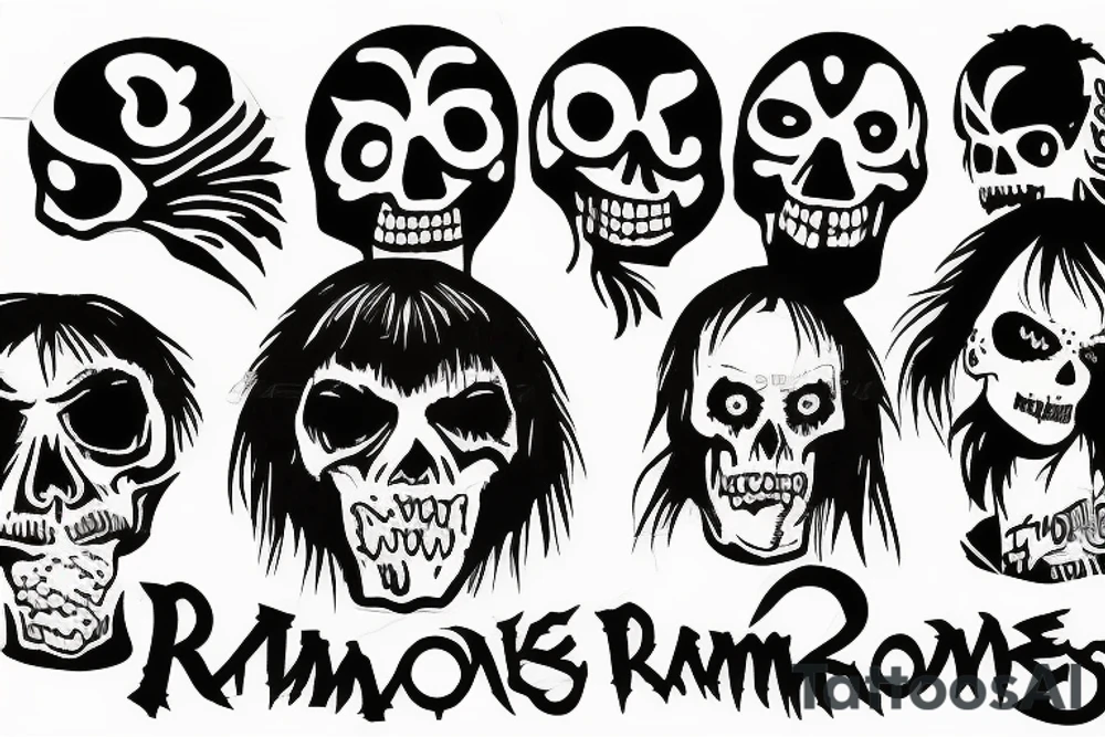 Ramones logo with skull and airplnes tattoo idea