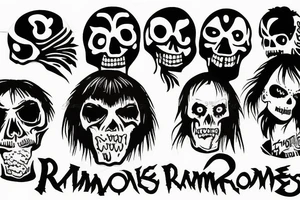 Ramones logo with skull and airplnes tattoo idea