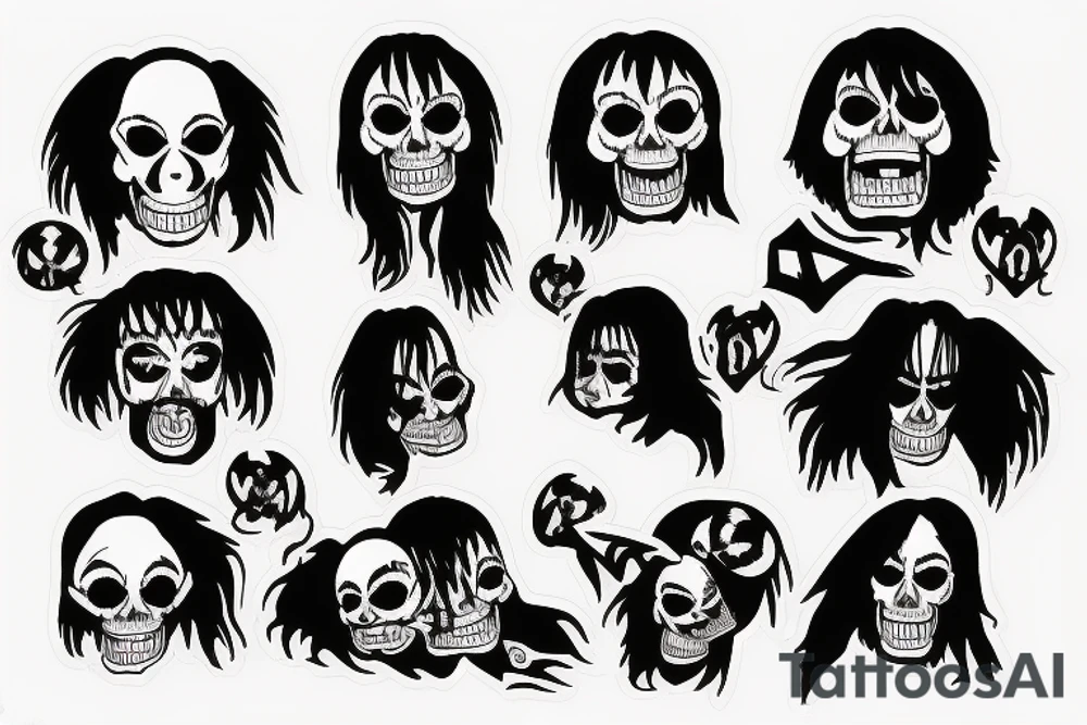 Ramones logo with skull and airplnes tattoo idea