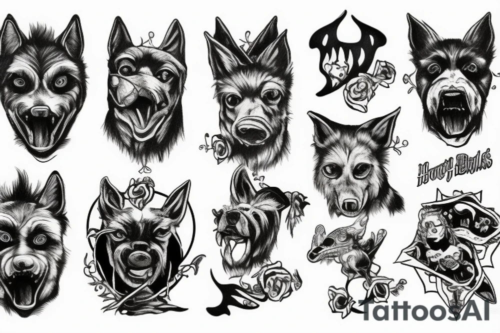 hellhound dog tattoo idea