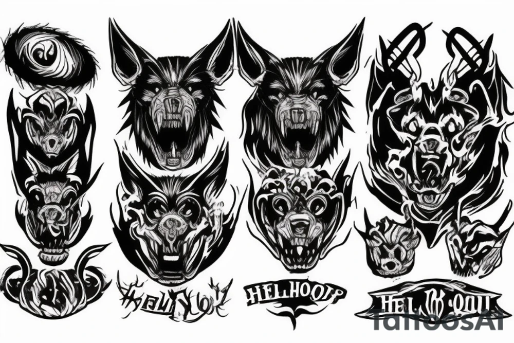 hellhound full body tattoo idea