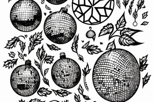 Disco ball with ivy coming out of it tattoo idea
