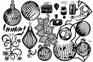 Disco ball with ivy coming out of it tattoo idea