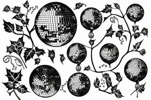 Disco ball with ivy coming out of it tattoo idea