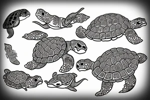 A turtle in traditional japanese robes tattoo idea