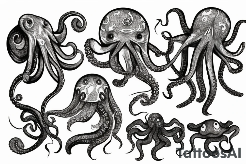 sunshine ocean octopus tattoo idea
