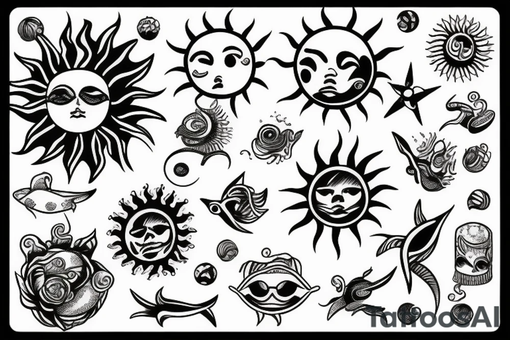 sun ocean tattoo idea