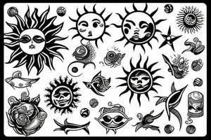 sun ocean tattoo idea