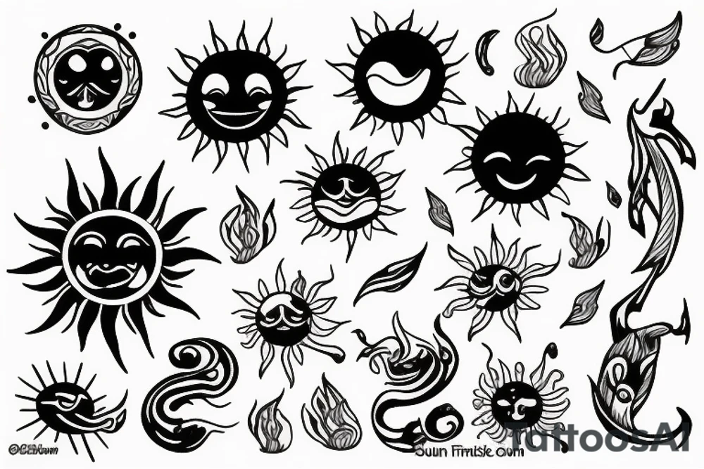 sun ocean tattoo idea