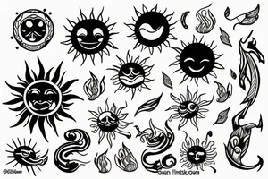 sun ocean tattoo idea