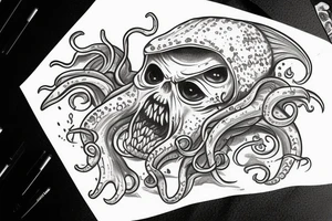 summer sun ocean cthulhu tattoo idea