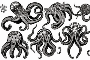 summer sun ocean octopus tattoo idea