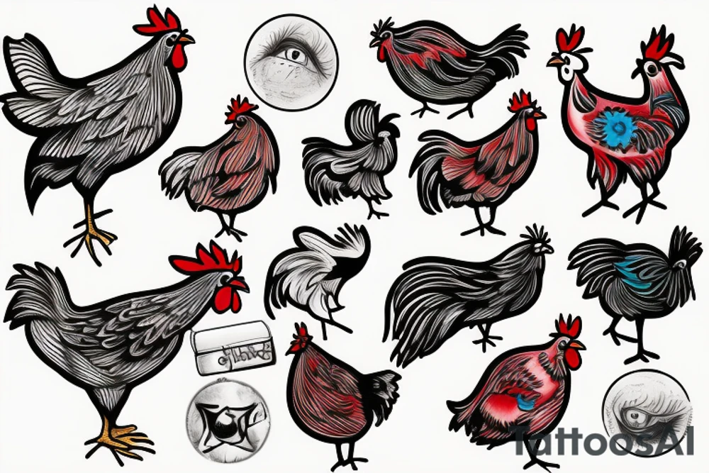 3 chickens tattoo idea