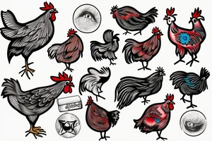 3 chickens tattoo idea