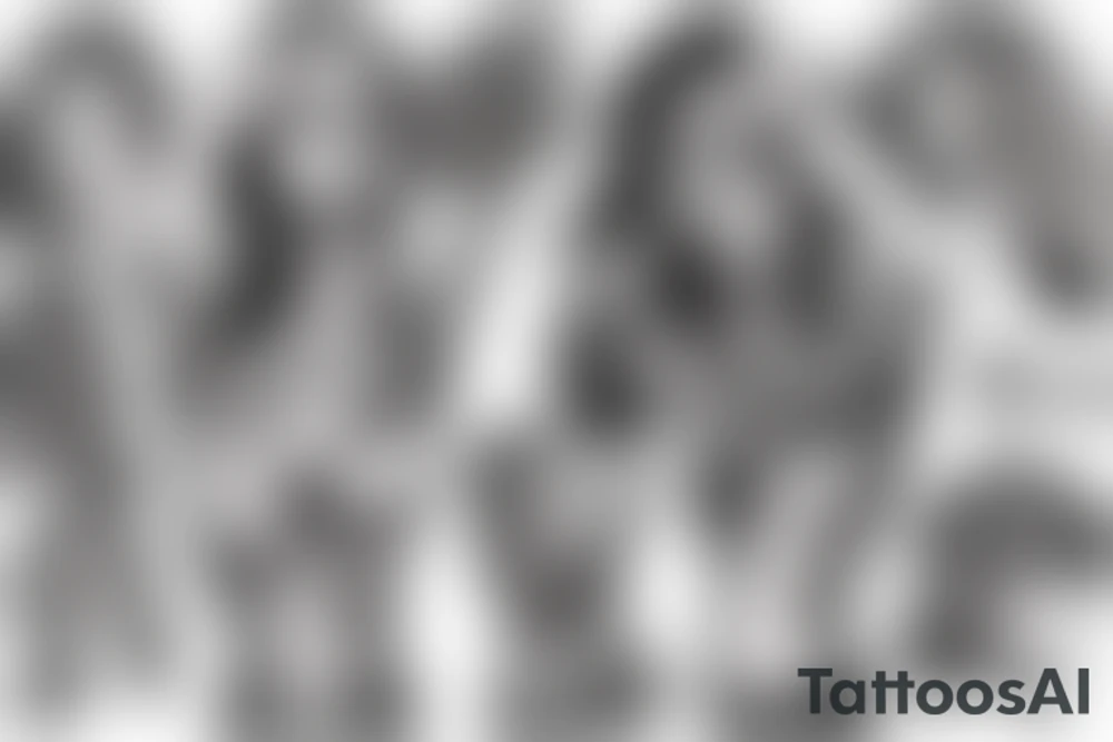 sensual female angel arms lifted up in the air tattoo idea