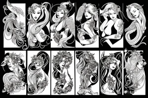 sensual female angel arms lifted up in the air tattoo idea