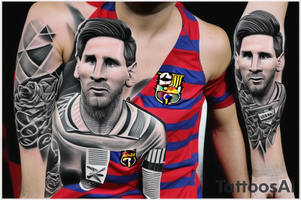 Messi en el.monumento a la bandera con la camiseta de newells tattoo idea