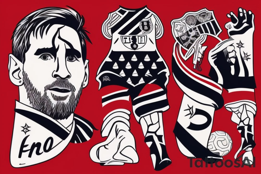 Messi en el.monumento a la bandera con la camiseta de newells tattoo idea