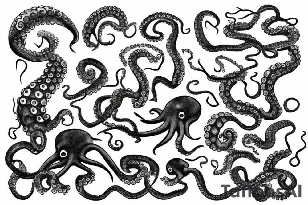 Sunrise over an ocean with an octopus tattoo idea