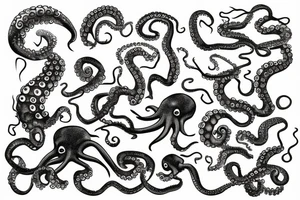 Sunrise over an ocean with an octopus tattoo idea